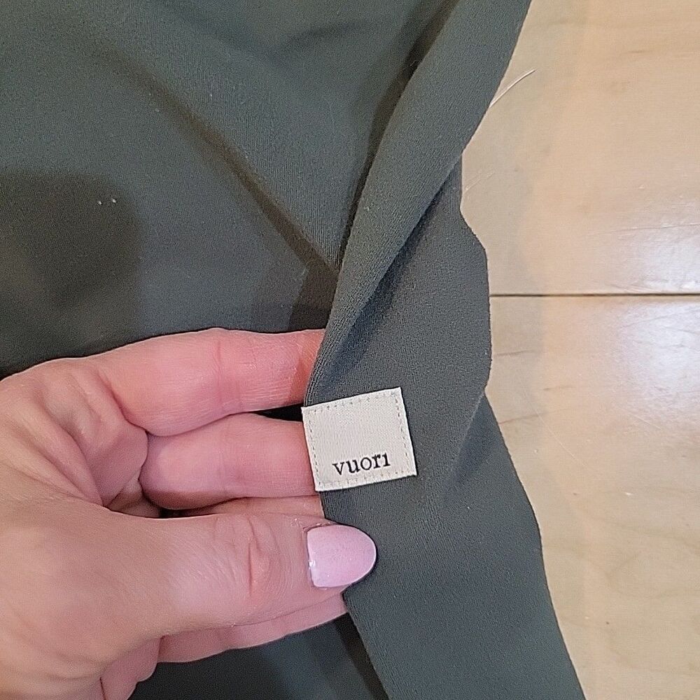 Vuori Wide Leg Pants Flare Leg High Rise Leggings VW4039 XS Green Yoga Workout - Picture 4 of 8